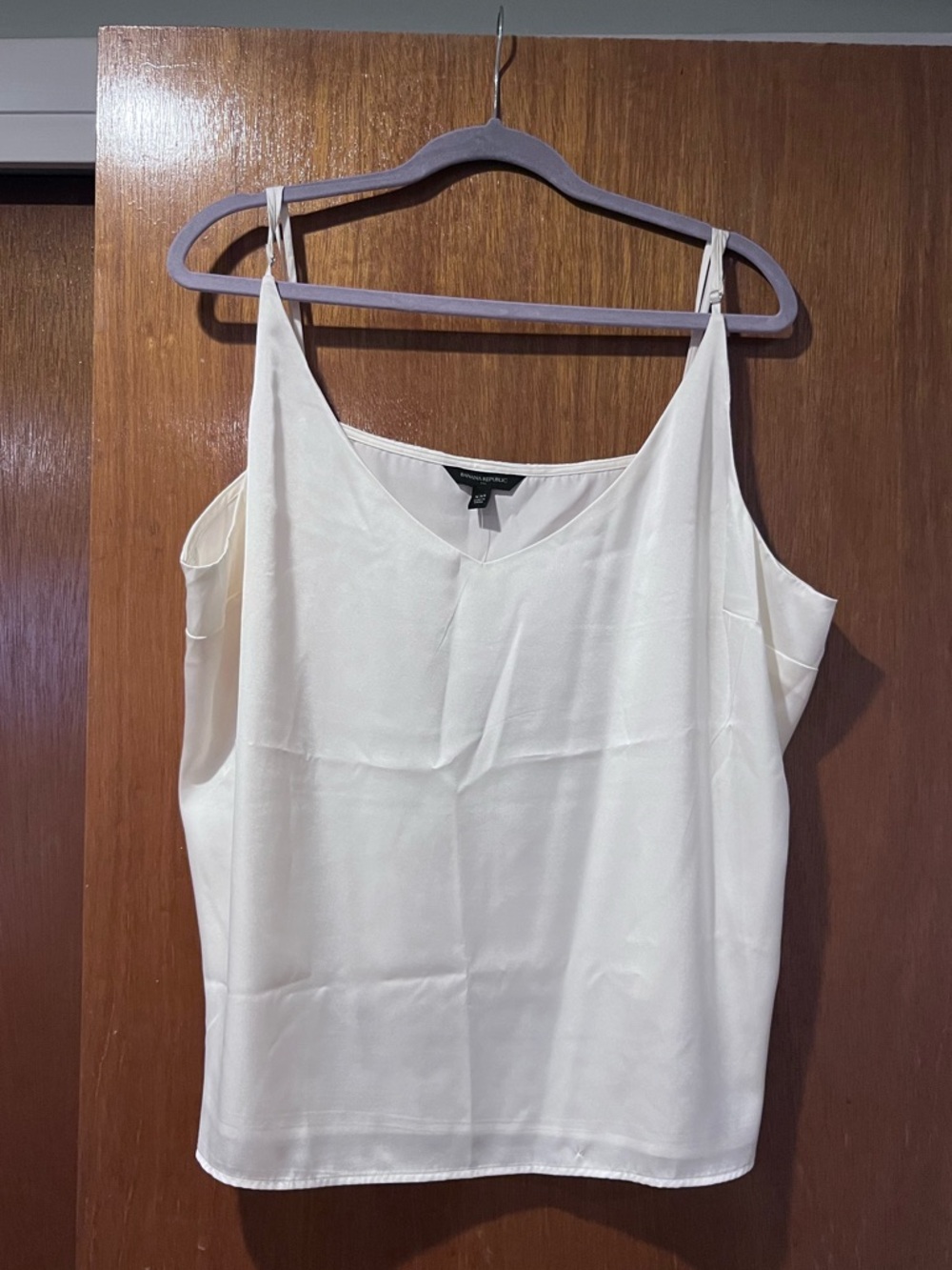 Cream white satin like Banana Republic camisole tank top